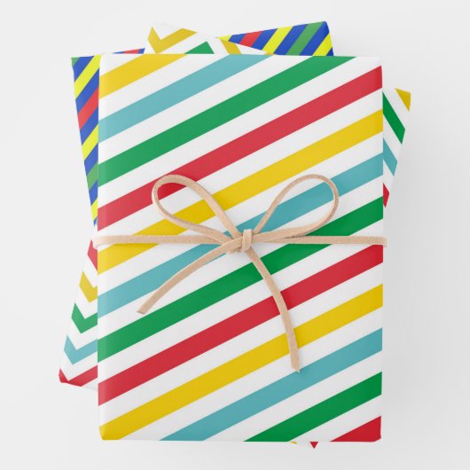 Red Green Lines Zig Zag Streifen Weihnachtsgeschen Geschenkpapier Set (Beispiel)