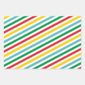 Red Green Lines Zig Zag Streifen Weihnachtsgeschen Geschenkpapier Set (Vorderseite)