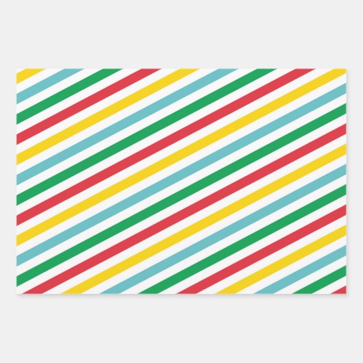Red Green Lines Zig Zag Streifen Weihnachtsgeschen Geschenkpapier Set (Vorderseite)