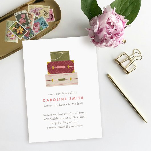 Red Green Luggage Farewell Party Einladung