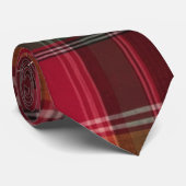 Red Green Madras Gold Swirl Herz Krawatte (Gerollt)