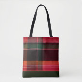 Red Green Madras Kariert Tote Bag Tasche (Vorderseite)