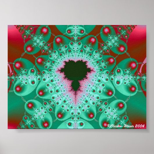 Red & Green Mandelbrot Poster (Vorne)