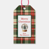 Red Green Merry Christmas Tree Plaid  Geschenkanhänger (Vorderseite)