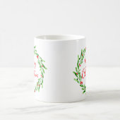 Red Green Minimal Weihnachtskranz Wasserfarbe Kaffeetasse (Mittel)