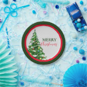 Red Green Minimalistisch Frohe Weihnachts-Party Pappteller (Party)
