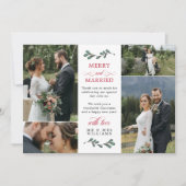 Red Green Mistletoe Frohe Verheiratete Weihnachten Dankeskarte (Vorderseite)