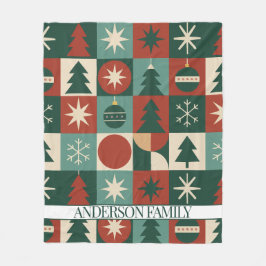 Red Green Mitte Jahrhundert Moderner Checkered Hol Fleecedecke