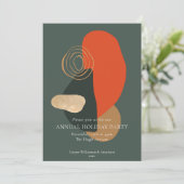 Red Green Modern Abstrakt Business Holiday Party Einladung (Stehend Vorderseite)