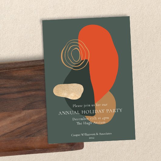 Red Green Modern Abstrakt Business Holiday Party Einladung