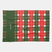 Red Green Modern Tartan Weihnachtsmuster Geschirrtuch (Horizontal)