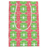 Red & Green Mosaik Geschenktasche Mittlere Geschenktüte (Vorderseite)