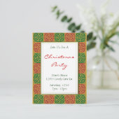 Red Green Muster Custom Christmas Party Postcard Postkarte (Stehend Vorderseite)