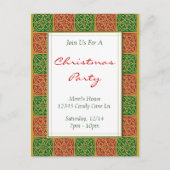 Red Green Muster Custom Christmas Party Postcard Postkarte (Vorderseite)