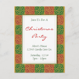 Red Green Muster Custom Christmas Party Postcard Postkarte