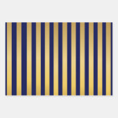 Red Green Navy Blue Gold Streifen Muster Geschenkpapier Set (Vorderseite 3)