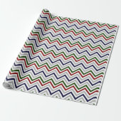 Red Green Navy Grau und White Zig Zag Geschenkpapier (Ungerollt)