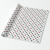 Red Green Navy Gray and White Dots Geschenkpapier (Ungerollt)