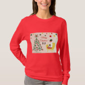 Red Green Niedlich Bear Monogram Modern Christmas T-Shirt (Vorderseite)