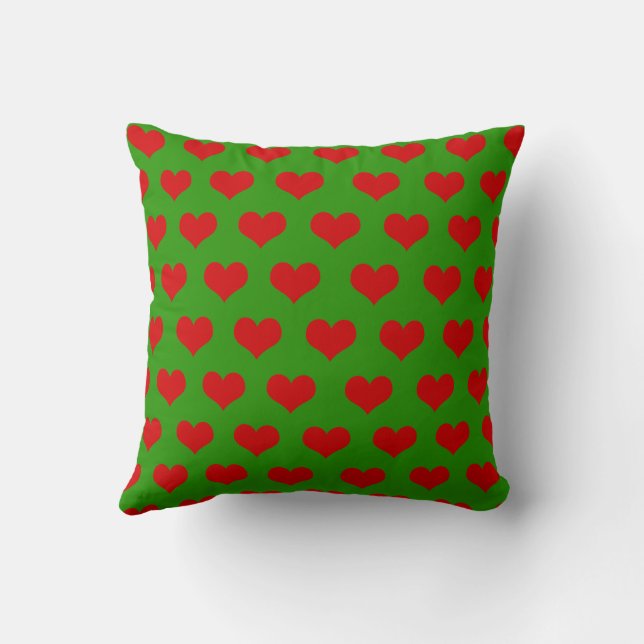 Red Green Niedlich Cosy Moderne Romantische Herzli Kissen (Rückseite)