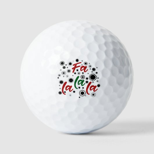 Red Green Niedlich Fa La La La Christmas Golfball (Vorderseite)