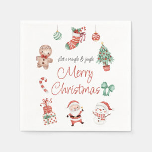 Red Green Niedlich Santa Christmas Party Napkin Serviette