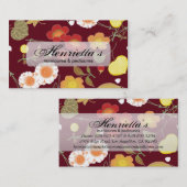 Red Green Orange Fine Japanisch Floral Visitenkarte (Vorne/Hinten)