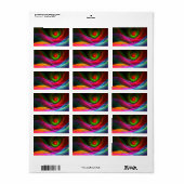 Red Green Orange Modern Abstrakt Art Pattern #22 Adressaufkleber (Vorne)