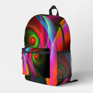 Red Green Orange Modern Abstrakt Art Pattern #22 Bedruckter Rucksack