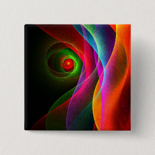 Red Green Orange Modern Abstrakt Art Pattern #22 Button