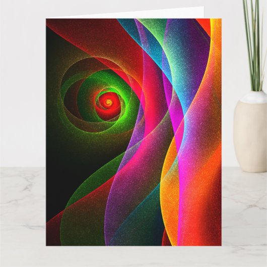 Red Green Orange Modern Abstrakt Art Pattern #22 Dankeskarte (Vorderseite)