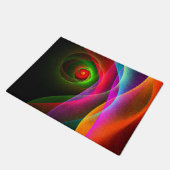 Red Green Orange Modern Abstrakt Art Pattern #22 Fußmatte (Schrägansicht)