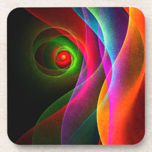 Red Green Orange Modern Abstrakt Art Pattern #22 Getränkeuntersetzer