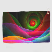 Red Green Orange Modern Abstrakt Art Pattern #22 Golfhandtuch (Horizontal)