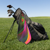 Red Green Orange Modern Abstrakt Art Pattern #22 Golfhandtuch (Gras)