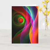 Red Green Orange Modern Abstrakt Art Pattern #22 Karte (Gelbe Blume)