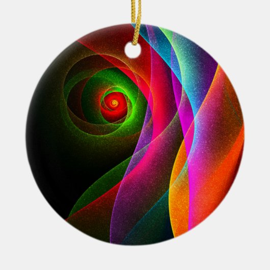 Red Green Orange Modern Abstrakt Art Pattern #22 Keramik Ornament (Vorne)
