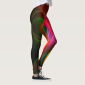 Red Green Orange Modern Abstrakt Art Pattern #22 Leggings (Rechts)