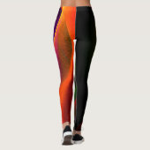 Red Green Orange Modern Abstrakt Art Pattern #22 Leggings (Rückseite)