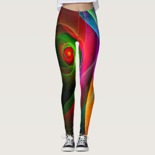 Red Green Orange Modern Abstrakt Art Pattern #22 Leggings