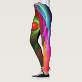 Red Green Orange Modern Abstrakt Art Pattern #22 Leggings (Links)