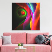 Red Green Orange Modern Abstrakt Art Pattern #22 Leinwanddruck (Insitu (Wohnzimmer))