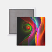 Red Green Orange Modern Abstrakt Art Pattern #22 Magnet (Vorderseite/Rückseite)