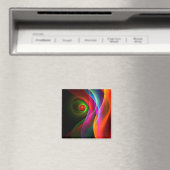 Red Green Orange Modern Abstrakt Art Pattern #22 Magnet (In Situ (Geschirrspüler))