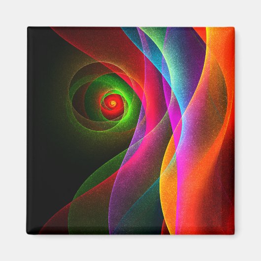 Red Green Orange Modern Abstrakt Art Pattern #22 Magnet (Vorne)