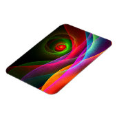 Red Green Orange Modern Abstrakt Art Pattern #22 Magnet (Linke Seite)