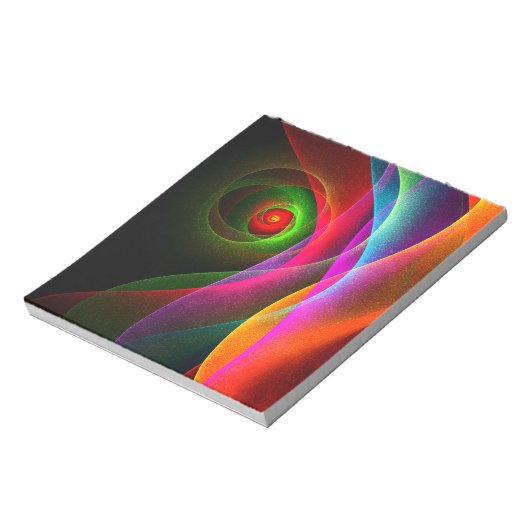 Red Green Orange Modern Abstrakt Art Pattern #22 Notizblock (Rotiert)