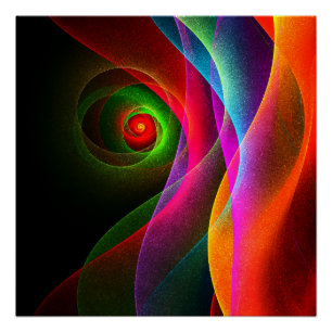 Red Green Orange Modern Abstrakt Art Pattern #22 Poster