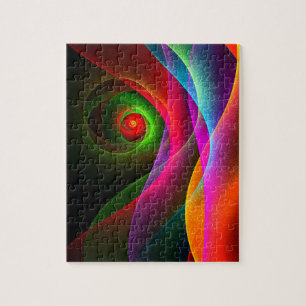 Red Green Orange Modern Abstrakt Art Pattern #22 Puzzle