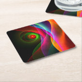 Red Green Orange Modern Abstrakt Art Pattern #22 Rechteckiger Pappuntersetzer (angewinkelt)